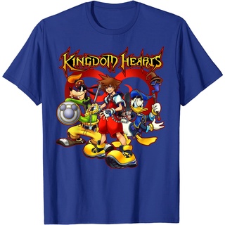 เสื้อยืดลําลอง พิมพ์ลาย Disney Kingdom Hearts Team สไตล์เกาหลี คุณภาพสูง