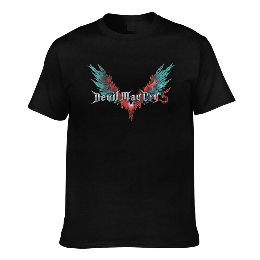 Devil May Cry 5 Logo เสื้อยืดผ้าฝ้ายผู้ชาย