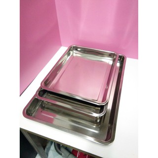 ถาดสแตนเลสอเนกประสงค์แบบลึก  Stainless steel multi-purpose deep tray ถาดสแตนเลสสี่เหลี่ยม แข็งแรง ทนทาน สินค้าคุณภาพ