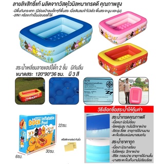 Thaitrendy สระว่ายน้ำเด็กเป่าลม ขนาด 120x90x36 ซม. (เป็ด)