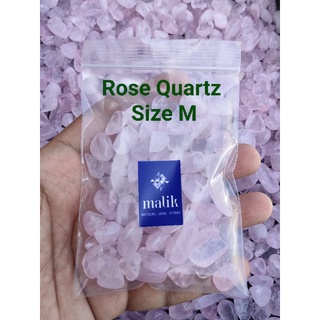 🌸 หินโรสควอตซ์ ไซส์ M ( Rose Quartz Size M ) ขนาด ประมาณ 1.5 ~ 1.8 หินเเท้ สีชมพูอ่อนสวย ในถุงขนาด 100 กรัม 🌟 สวยมากๆ