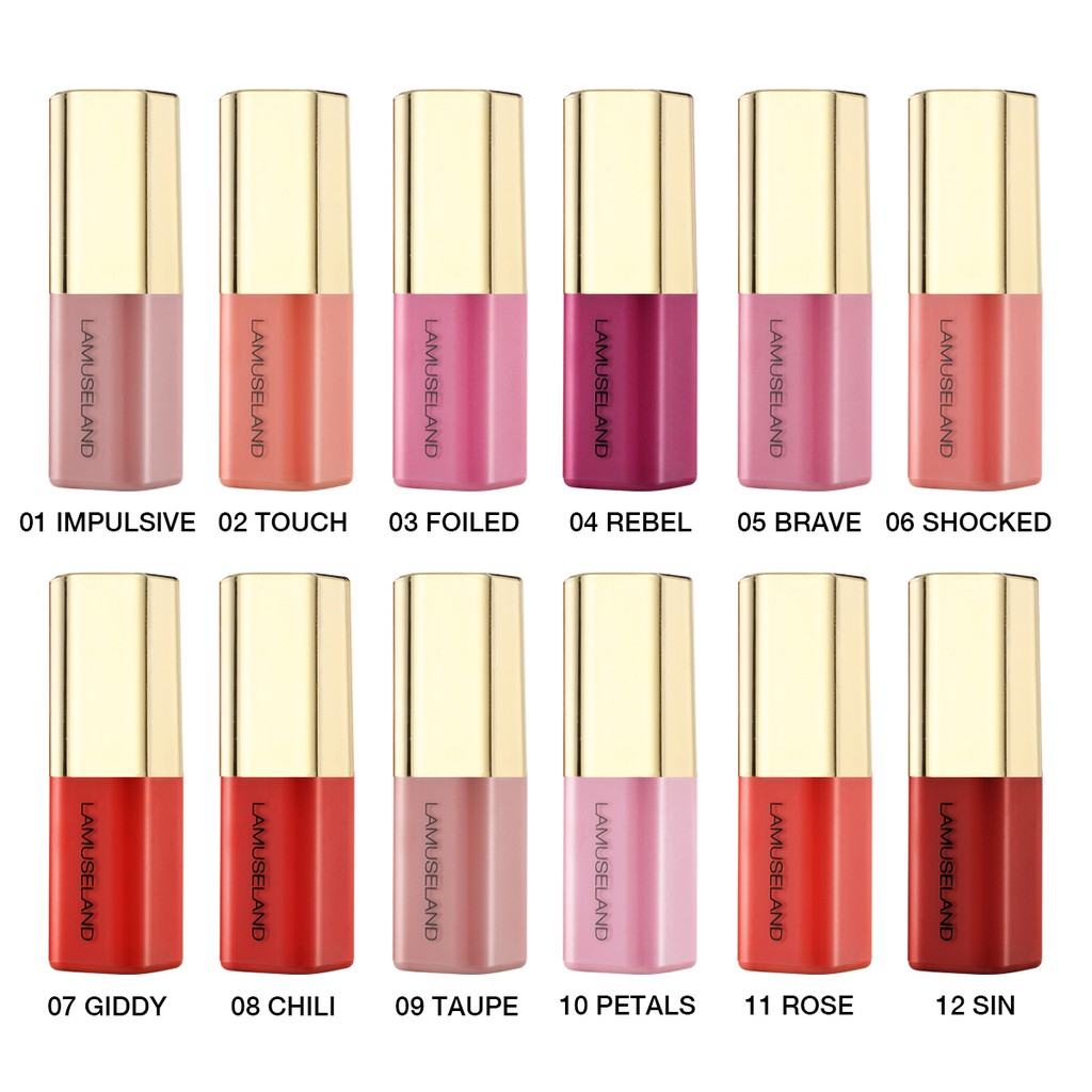 Lamuseland เครื่อง ลิปกลอส คอนซีลเลอร์ บลัชออน อายแชโดว์ มีให้เลือก 12 สี #8