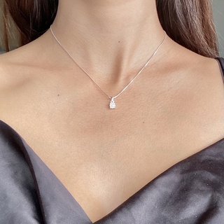 (พร้อมส่ง) สร้อยเงินแท้ จี้moonstone ; เสริมดวง นำโชค