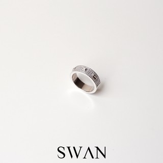 SWAN - Classic Pave Baguette Ring แหวนเงินแท้ ฝังเพชรคิวบิกเซอร์โคเนีย cubic zirconia