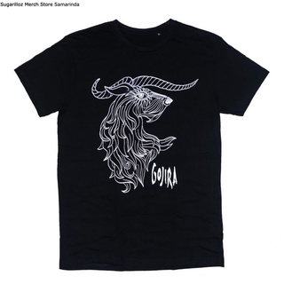 คอลูกเรือเสื้อยืดคอกลมเสื้อยืดวง Gojira HORNS (ออร์แกนิก TS) - Lผ้าฝ้ายแท้