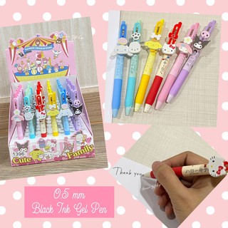 พร้อมส่ง ปากกาเจลสีดำ ขนาด 0.5 สีดำ ลาย หน้าตัวการ์ตูน Sanrio