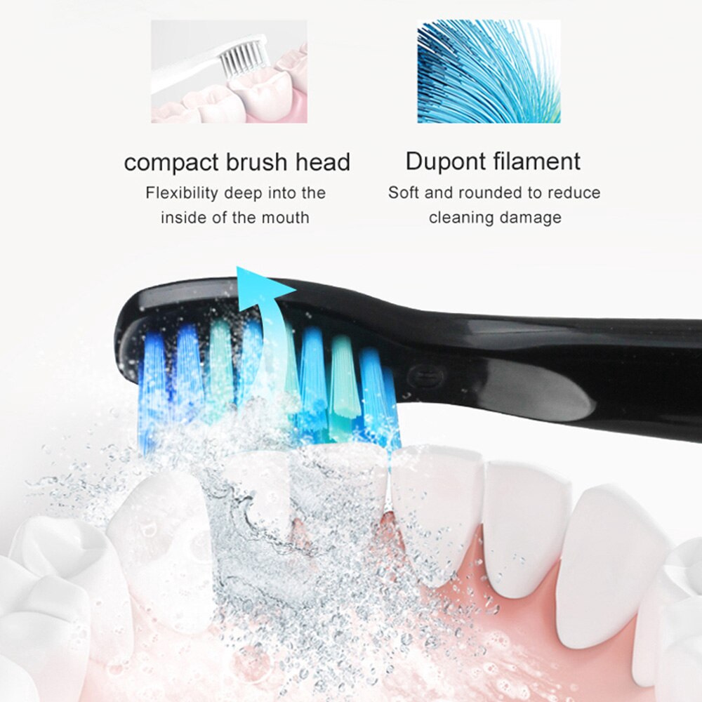 SEAGO Electric Toothbrush Rechargeable Sonic Toothbrush with 3 Brush ...