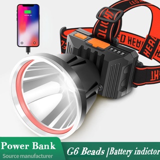 ไฟฉายคาดหัว แสงสีขาว ไฟฉายคาดศีรษะ G6 LED High Power Headlamp แสงสีเขาว/หลือง