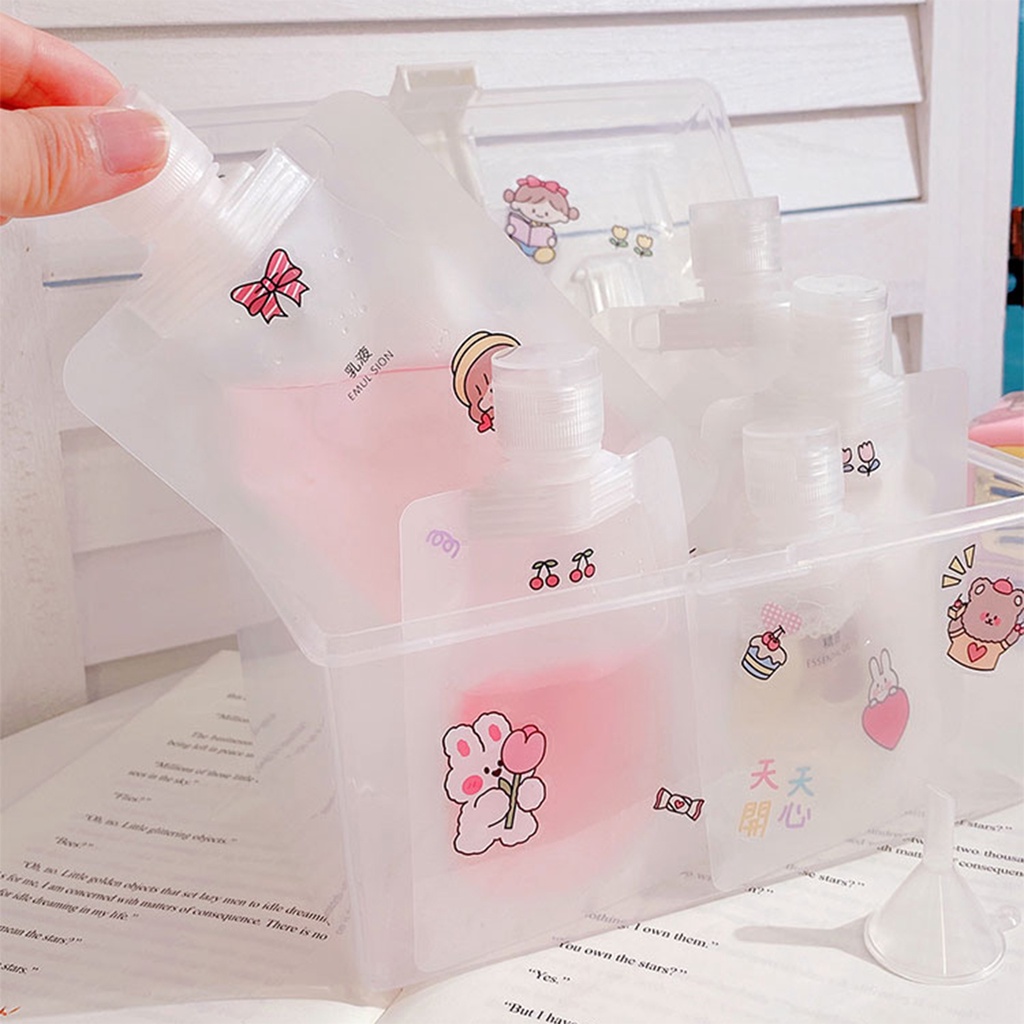 30ml/ 50ml /100ml กระเป๋าเครื่องสําอาง โลชั่น เจลอาบน้ํา แชมพู แบบพกพา กันรั่ว ใช้ซ้ําได้