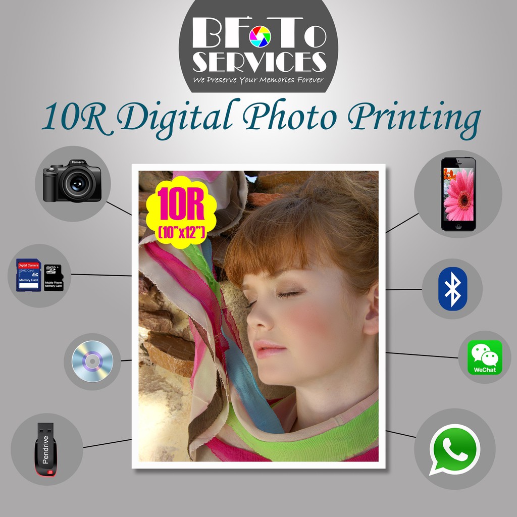 10R (10x12 นิ้ว) บริการพิมพ์ภาพ (กันน้ํา) Cuci Gambar 10R