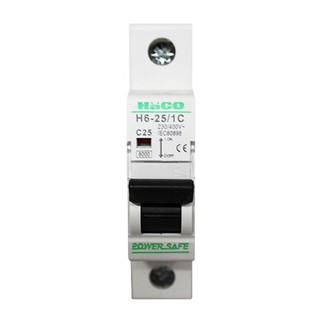 Breaker BREAKER 25A H6-25/1C HACO Circuit breaker Electrical work เบรกเกอร์ เบรกเกอร์ HACO 25A H6-25/1C เบรกเกอร์ ตู้ไฟ