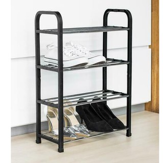 ชั้นวางรองเท้าสแตนเลส ที่เก็บรองเท้า ที่วางรองเท้า 4 ชั้น Stainless Shoe Rack