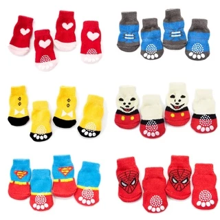 Happy PETs ถุงเท้าสุนัข ไซส์ S-XL [เลือกลายได้]🐾 ใส่ได้ทั้งหมา แมว มีกันลื่น