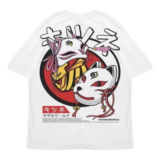 เสื้อยืดโอเวอร์ไซส์Kizaru มาสก์ต้นกําเนิด KITSUNE ขนาดใหญ่S-3XL