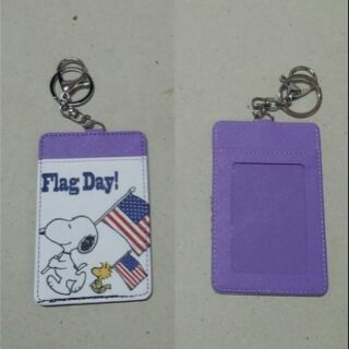 ป้ายชื่อ ป้ายใส่ บัตร พวงกุญแจ ลาย สนู๊ปปี้ SNoopy ขนาด 7x11 ซม.