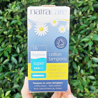 ผ้าอนามัยแบบสอด ออร์แกนิค สำหรับวันมาปกติ-ปานกลาง Organic Cotton Tampons Super 16 Tampons (Natracare®)