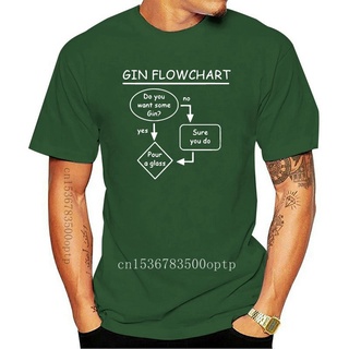 เสื้อยืดผ้าฝ้ายพิมพ์ลายขายดี เสื้อยืด คอกลม ผ้าฝ้าย พิมพ์ลาย Gin Flowchart แฟชั่นคลาสสิก สําหรับผู้ชาย