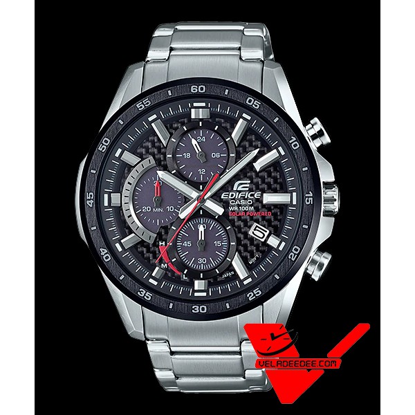 Veladeedee นาฬิกา Casio Edifice (ประกัน CMG ศูนย์เซ็นทรัล) EQS-900DB-1A EQS-900DB โครโนกราฟพลังงานแสงอาทิตย์