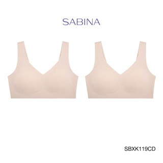 Sabina เสื้อชั้นใน (Set 2 ชิ้น) (ไม่มีโครง) รุ่น Soft Collection Seamless Fit รหัส SBXK119CD สีเนื้อเข้ม