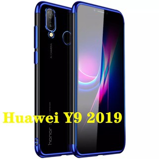 Case Huawei Y9 2019 เคสนิ่ม ขอบสีหลังใส เคสกันกระแทก สวยและบาง TPU CASE เคสซีลีโคน สินค้าใหม่ ส่งจากไทย