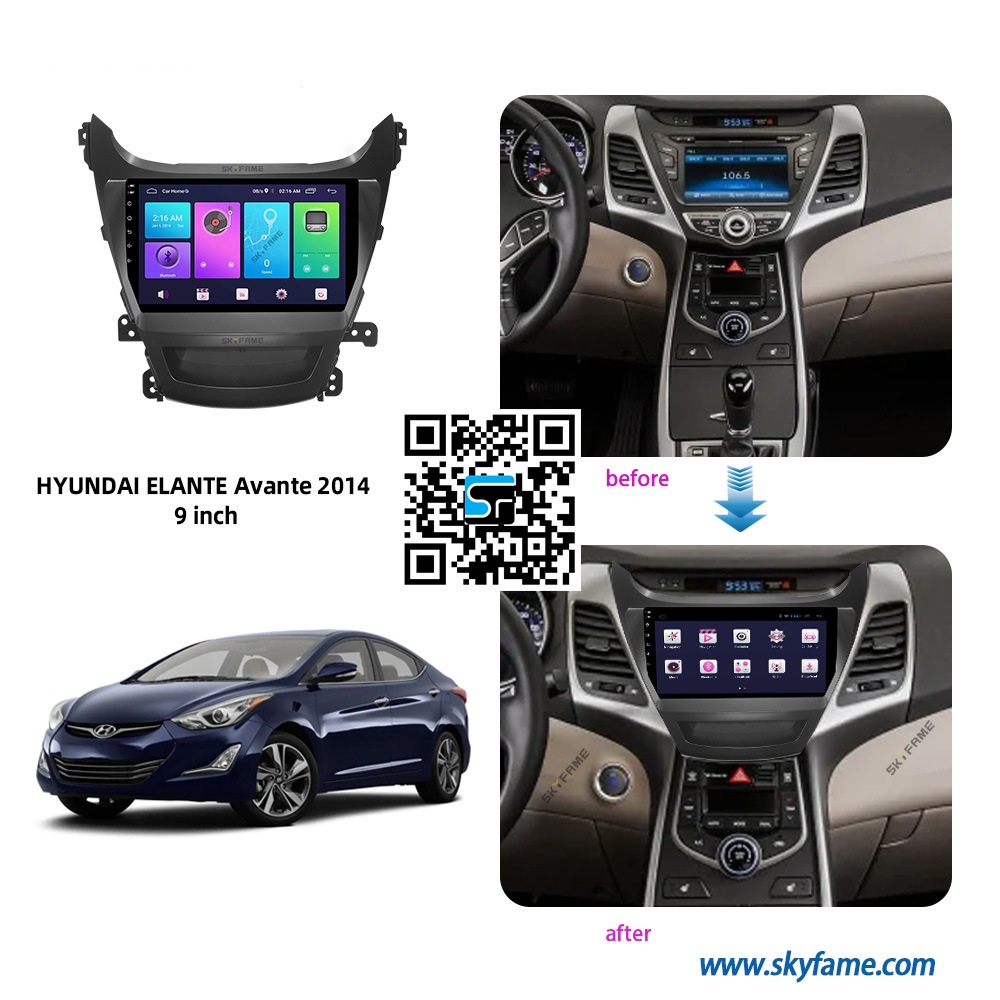 หน้าจอ Android 9" สําหรับ ELANTRA 2013-2015 รถ - หัว Android ขนาด 9 นิ้ว พร้อม HYUNDAI ELANTRA Jack 