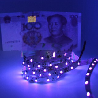 แถบไฟ UV LED 12V DC SMD 3528 ริบบิ้นกันน้ํา 1 เมตร เทป UV ยืดหยุ่น สีม่วง