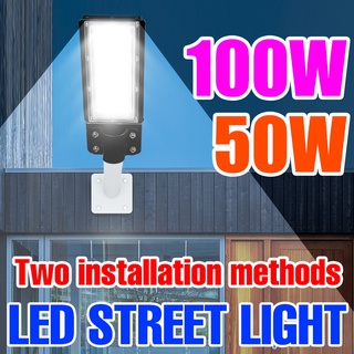 100W ไฟถนน LED AC 220V-240V สปอตไลท์สปอตไลท์กลางแจ้ง IP65 โคมไฟติดผนังกันน้ำ Garden Road Street Pathway Spot Light