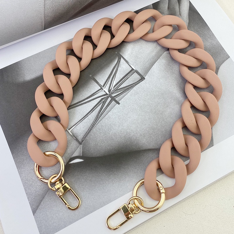 อะคริลิครู้สึกสีสายคล้องไหล่ Hand-Carry Underarm Cross-Body Chain High-End Matte Frosted Bag Chain
