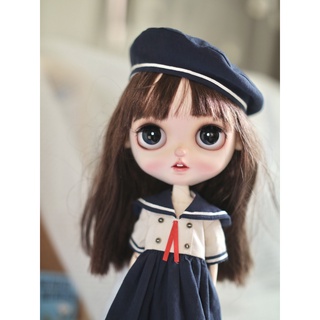 Blythe ชุดเดรสตุ๊กตา ob24 azone สีกรมท่า