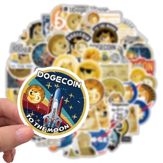 Dogecoin Bitcoin tesla nasa shiba สติ๊กเกอร์แฟชั่น Diy สําหรับติดตกแต่งกระเป๋าเดินทางแล็ปท็อปสเก็ตบอร์ด 50ชิ้น/ชุด