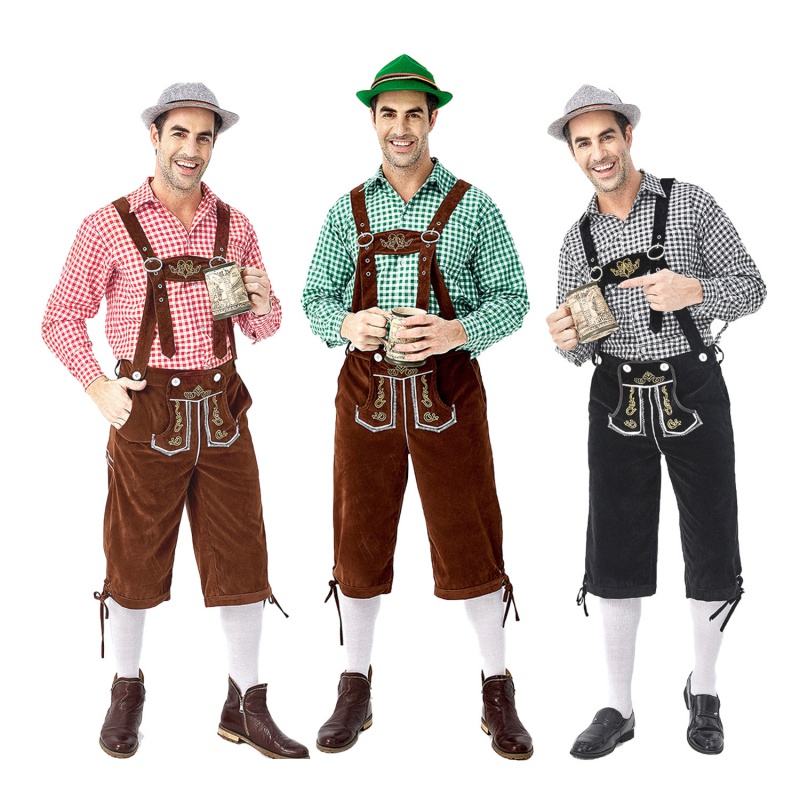 เยอรมัน Oktoberfest เครื่องแต่งกายผู้ชายฮาโลวีนเครื่องแต่งกายผู้ใหญ่เวทีเครื่องแต่งกายคอสเพลย์
