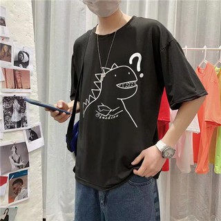 เสื้อยืดแขนสั้นคอกลมเวอร์ชั่นเกาหลีลายไดโนเสาร์(K18)