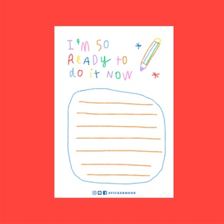 🖍💙สมุดฉีกขนาด 7x10cm ลาย Im ready to do it now 🖍💙(50แผ่น) (รหัส : A29)