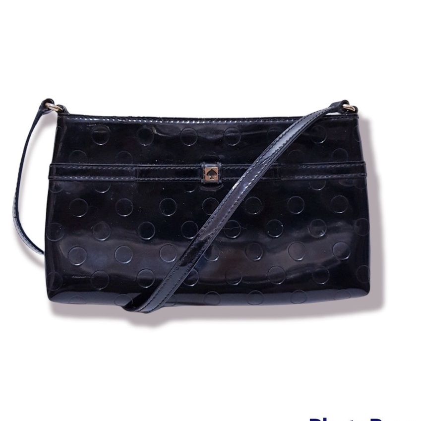 กระเป๋า KATE SPADE AMY CAMELLIA STREET BLACK SWING/ CROSSBODY BAG #WKRU2467 สินค้ามือสองของแท้