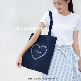 กระเป๋าผ้าลินิน Blueberry linen tote