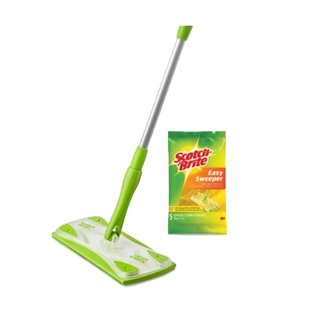 สก๊อตช์-ไบรต์®ชุดไม้ม็อบดันฝุ่น อีซี่ สวีปเปอร์ Scotch-Brite® Easy Sweeper Starter Kit, Disposable Mop &Floor wiper