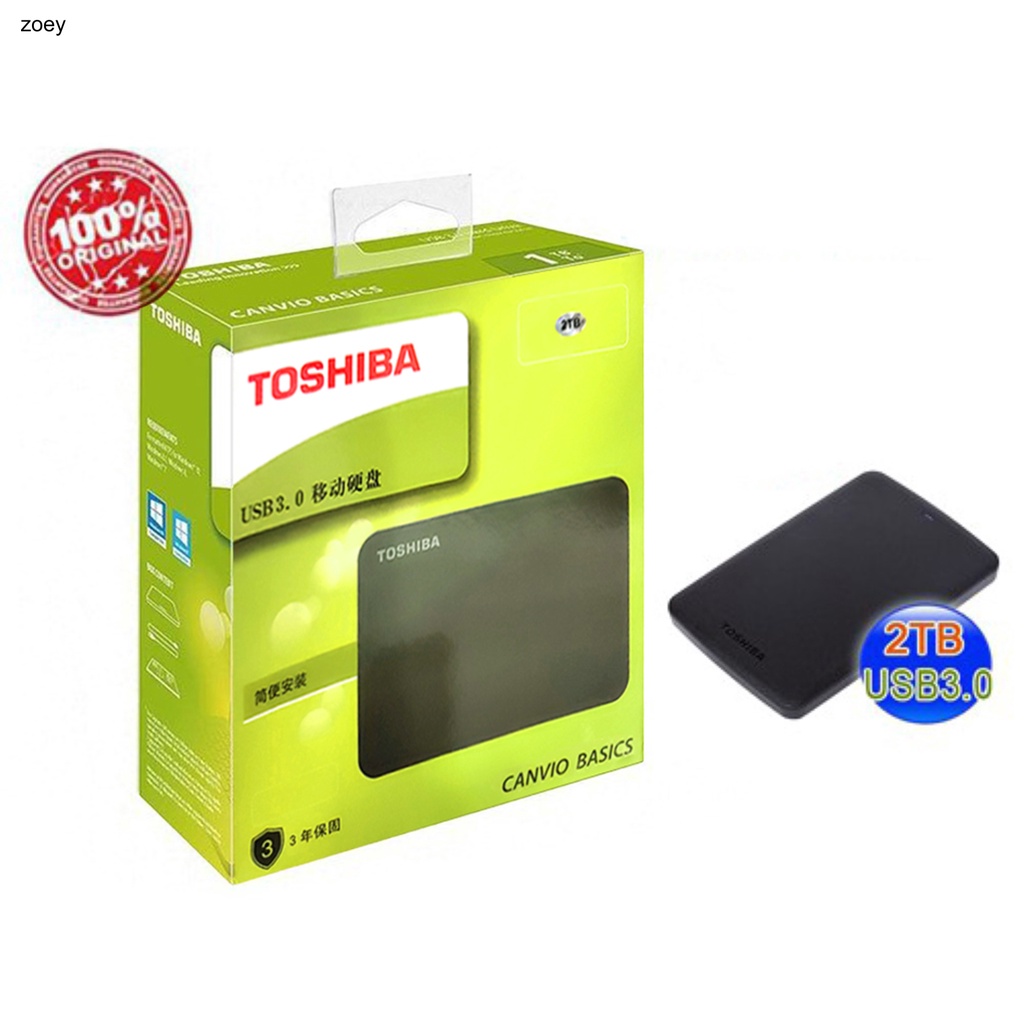 ZOEY TOSHIBA 500GB/1TB/2TB High Speed USB 3.0 External Hard Disk Drive for PC Laptop