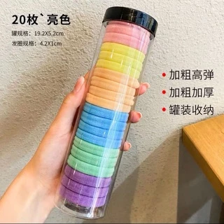 20 ชิ้นยางรัดผมชุดที่มีสีสันเชือกผมสําหรับสาวผมหางม้าผูกทนทาน ยางรัดผม