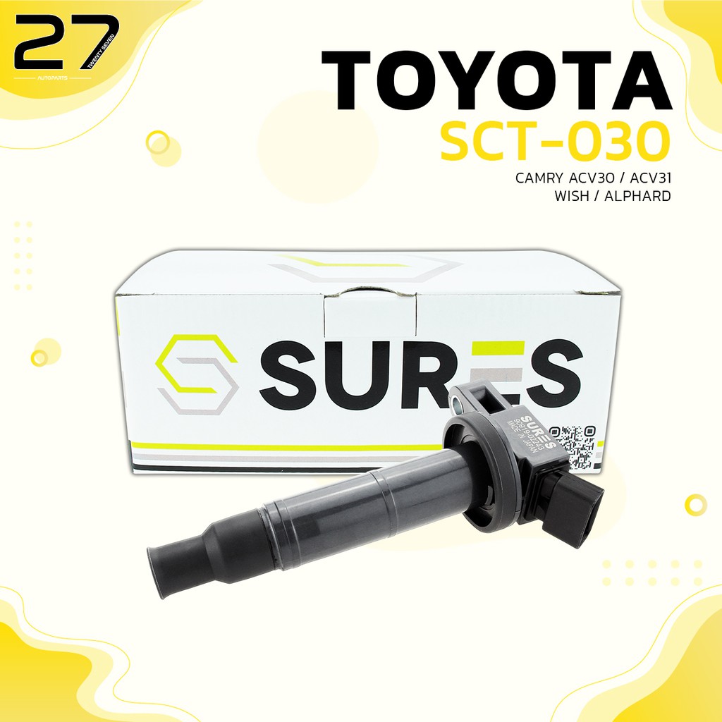 คอล์ยจุดระเบิด SURES - TOYOTA CAMRY ผู้นำ & ตาเหยี่ยว 02-06 / Wish 2.0 / ALPHARD G1 / VELLFIRE G1 - 