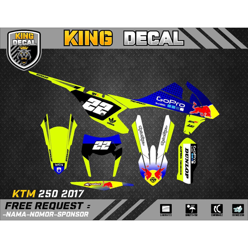 สติ๊กเกอร์รูปลอก KTM 250 2017 Striping KTM 250 2017 10