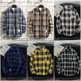 เสื้อเชิ้ตผู้ชาย A04  เผื่อ1ไซส์  เชิ้ตลายสก๊อต มินิมอล งานเกาหลี แฟชั่นใหม่2022 มีหลายแบบ Size.M-2XL