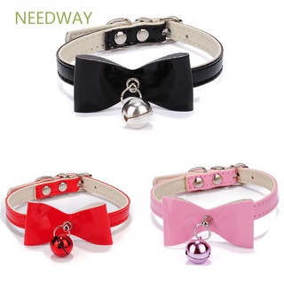 Needway ปลอกคอหนัง Pu สามสีน่ารักสําหรับสัตว์เลี้ยงสุนัขแมวสามสี