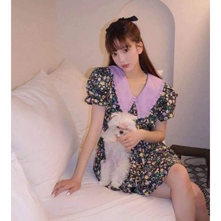 Mini Dress ลายดอกคอบัว