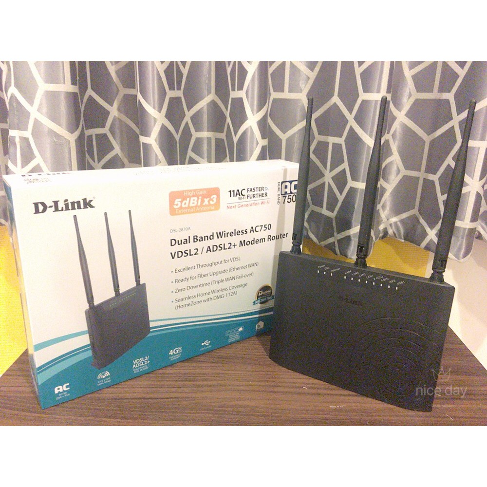 D-Link DSL-2870A Dual Band Wireless AC750 VDSL2 Modem Router มือสอง