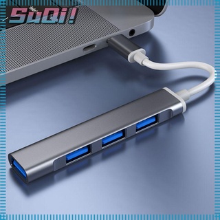 Suqi อะแดปเตอร์ฮับ USB 3.0 Type-C 3.1 4 พอร์ต ความเร็วสูง สําหรับแล็ปท็อป