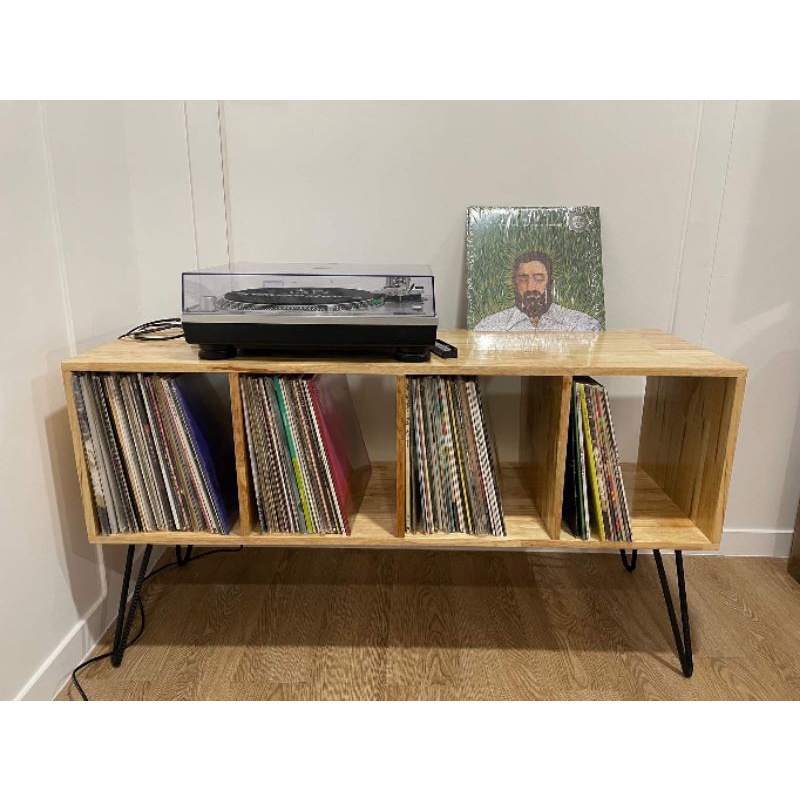 ชั้นวาง turntable ทีวีไม้ประสานพารา ขาเหล็ก12มิล ขนาด120*ก40*ส67ซม.