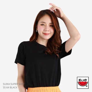 แตงโม (SUIKA) - เสื้อยืดคอกลม SUPERSOFT สี SS64 BLACK