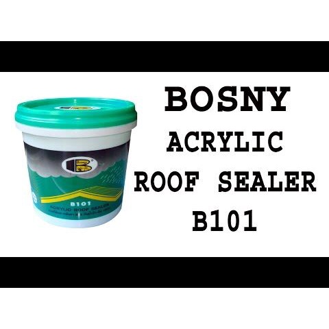 อะครีลิคทาหลังคา Bosny roof sealer B101ดาดฟ้า กันน้ำรั่ว-ซึม100% อุดรอยแตกร้าว เปิดแล้วทาได้เลย สีขาว มี 2 ขนาด