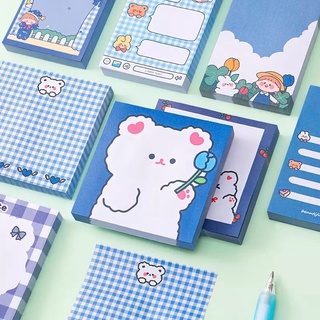 🌟💥80แผ่น💥Blue Bear Sticky Note กระดาษโน้ตกาวในตัว โน้ตน่ารัก