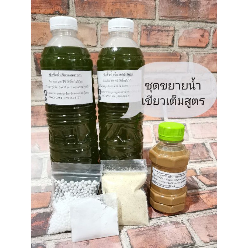 ชุดขยายหัวเชื้อน้ำเขียวสาหร่ายคลอเรลล่า(ปุ๋ย+น้ำเขียว+อามิ+ไข่ไรนางฟ้า)